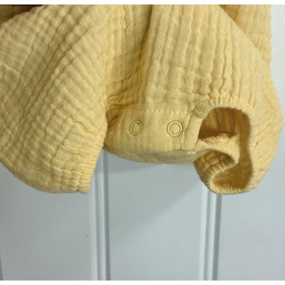 Angel Dear G Is for Golf Muslin Sunsuit Yellow Embroidered Romper 0–3M NWT - Picture 6 of 7